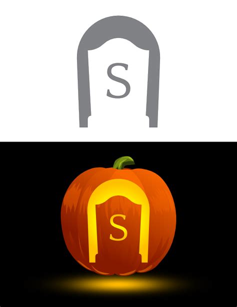 Printable Tombstone Letter S Pumpkin Stencil