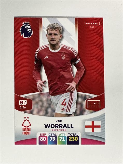 282 Joe Worrall Nottingham Forest Base Panini Premier League Adrenalyn