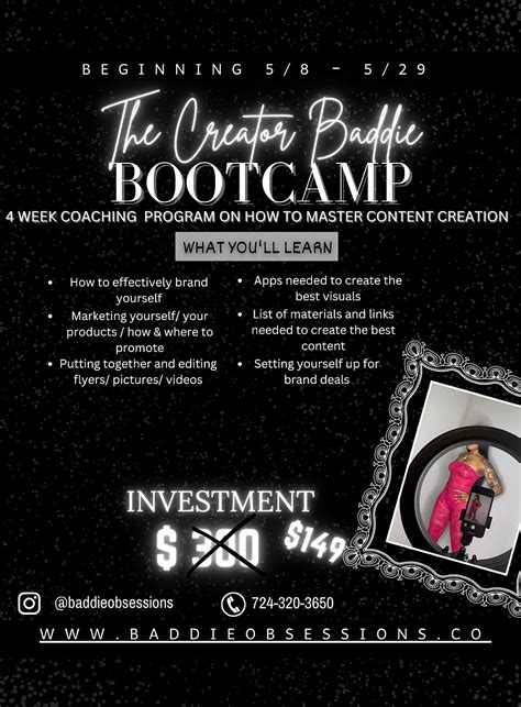 The Creator Baddie Bootcamp Coaching Program Launching 5 8 24