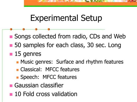 Ppt Automatic Music Genre Classification Of Audio Signals George