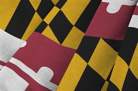 Premium Photo Maryland Us State Flag With Big Folds Waving Close Up