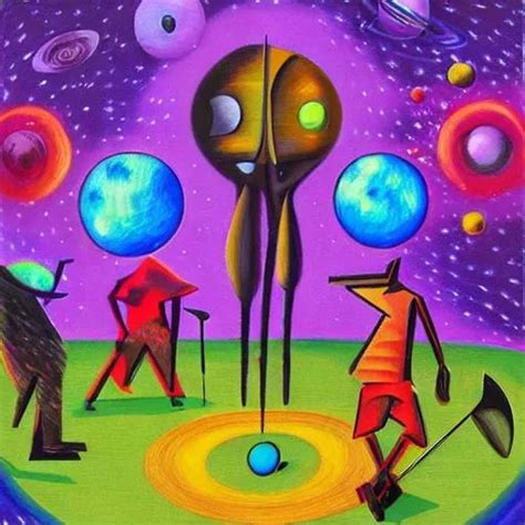 An Abstract Cubism Realistic Painting Of Extraterres Openart