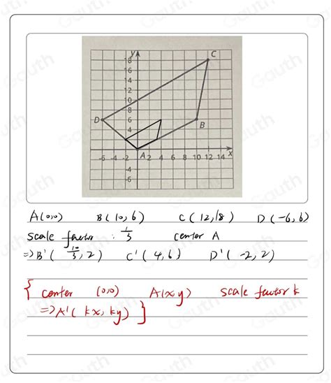 Solved Graph The Image Of Quadrilateral Abcd Under A Dilation Using