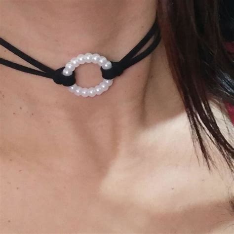 Colar Gargantilha Choker Couro Camurça Preto Elo7