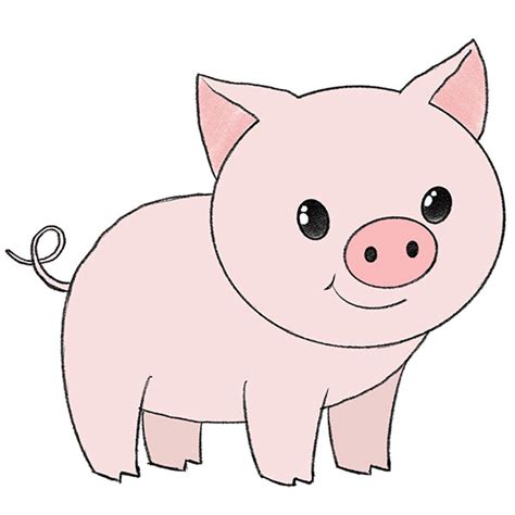 How to Draw a Pig - Easy Drawing Tutorial For Kids