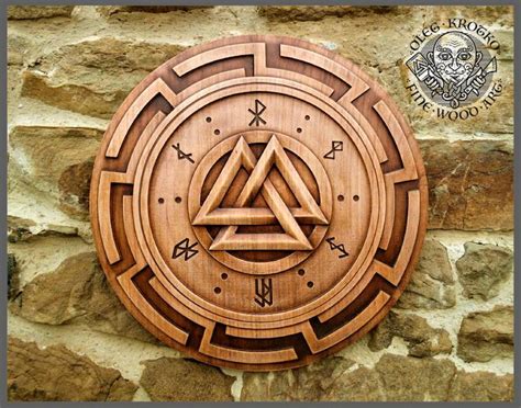 Walknut Viking Symbol Plaques Home Decor Art Norse Thor Odin Wood