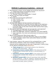 Patho MODULE 5 Review Set Docx MODULE 5 Pulmonary Respiratory