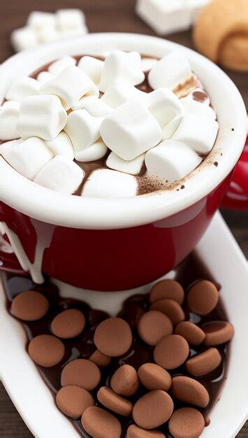 Premium AI Image Hot Chocolate With Mini Marshmallows