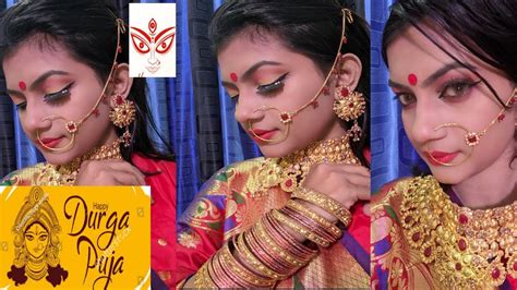 Durga Puja Makeup Look Durga Puja Face Art Durga Puja Special Proper