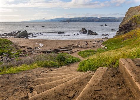 steps leading  beach  stock photo