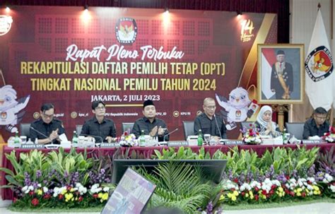 Rapat Pleno Terbuka Kpu Rekapitulasi Dpt Nasional Pemilu 2024