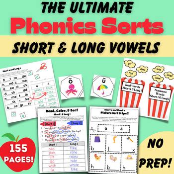 Phonics Sorts Activities For Reading Spelling Long Short Vowels