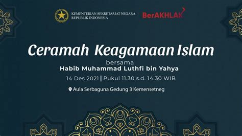 Live Ceramah Keagamaan Islam Di Lingkungan Kementerian Sekretariat