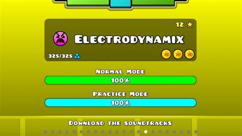 Geometry dash Electrodynamix 100 completado all coins móvil 120