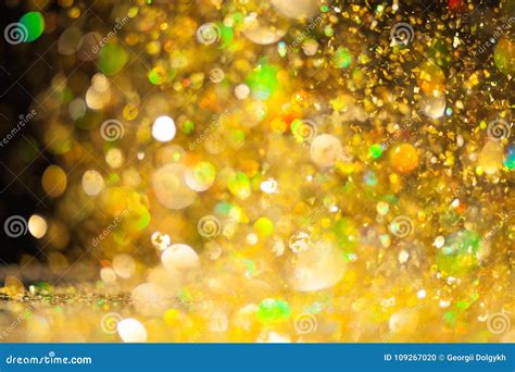 Fundo Dourado Do Glitter Foto De Stock Imagem De Fulgor