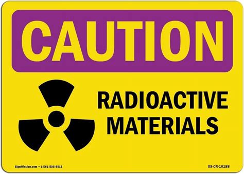 SignMission 12 X 18 In OSHA Caution Radiation Sign Class I Invisible