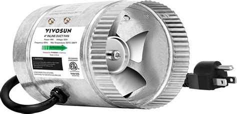 Vivosun Ventilador De Conducto En L Nea De Pulgadas Cfm