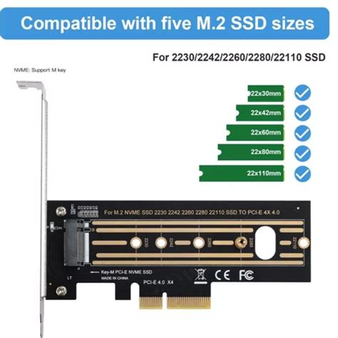 Carte Adaptateur M Nvme Ssd Vers Pci E Pci E X Gen Nvme Key