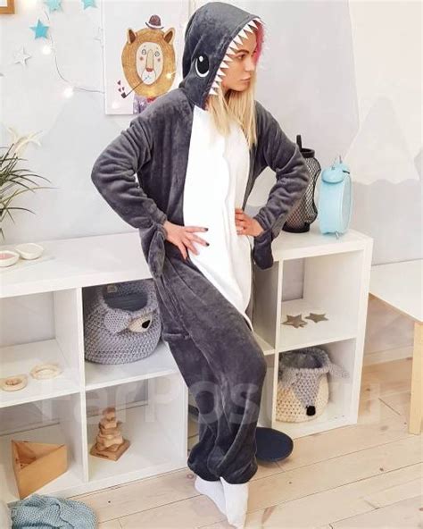 Пижама Кигуруми Серая Акула на рост 155-165 см, для всех, новый, в ...