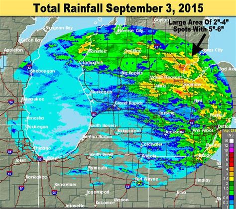 Michigans Deluge Of Rain See Who Got Over Five Inches