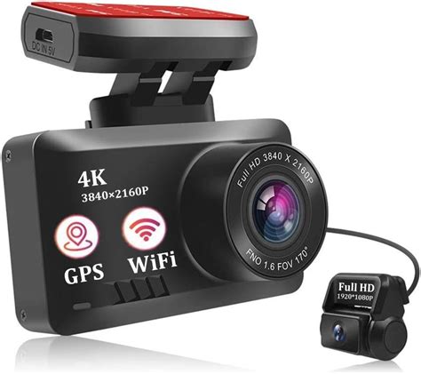 Dash Cam Per Auto Doppia Telecamera K Wifi Gps P Dash Cam