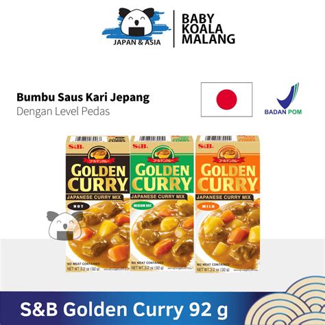 Jual S B GOLDEN CURRY Mix Hot Medium Mild Gr Japan Curry Hot Kari Jepang Pedas Shopee