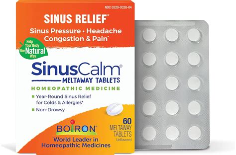 Amazon Boiron SinusCalm Tablets For Sinus Pain Relief Runny Nose