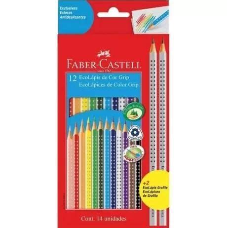 L Pis De Cor Grip Faber Castell Cores Na Papel Luxo