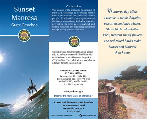 Sunset and Manresa State Beaches Map - 201 Sunset Beach Rd Watsonville ...