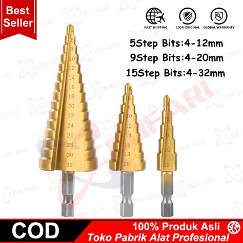 Mata Bor Pagoda Spiral Kerucut Titanium Hss Step Cone Drill Bits Lubang