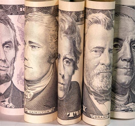 Dollar Bill Portraits Us Presidents On American Currency Photo