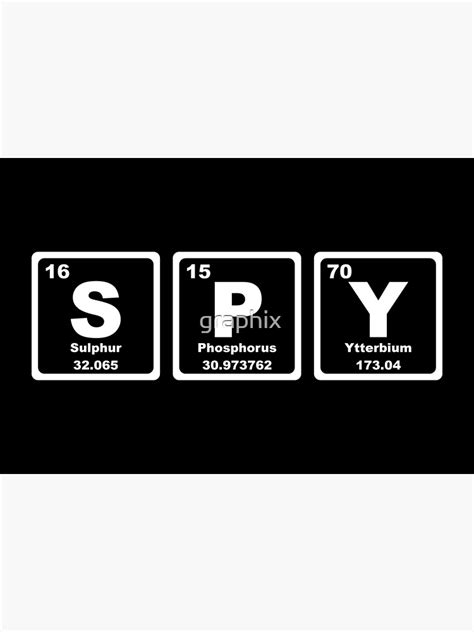 Spy Periodic Table Poster By Graphix Redbubble