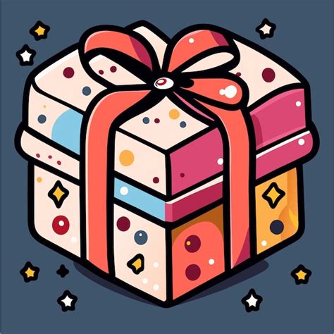 Premium Vector Surprise Gift Box With Ribbon Bow Hand Drawn Flat