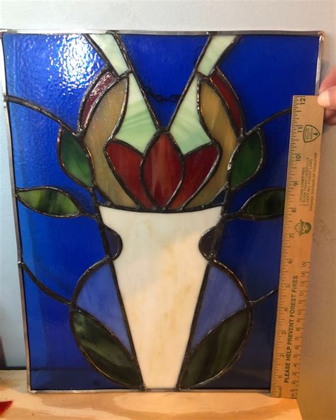 Art Deco Stained Glass Panel Etsy