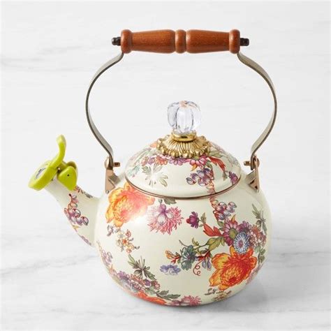 Mackenzie Childs Whistling Flower Market Tea Kettle Mackenzie Childs