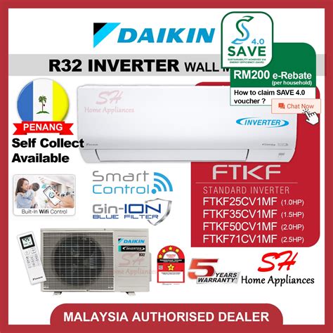 Daikin R32 Inverter Air Conditioner Ftkf Series Aircond 1 0hp 1 5hp 2