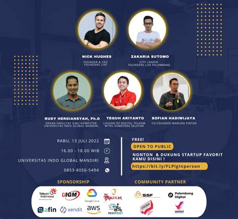 FOUNDERS LIVE PALEMBANG Wong Kito Pacak IN PERSON About This Event