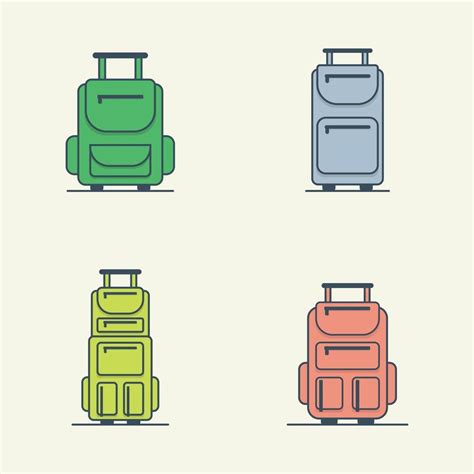 Travel Bag Vector Illustration Set Vector Art At Vecteezy