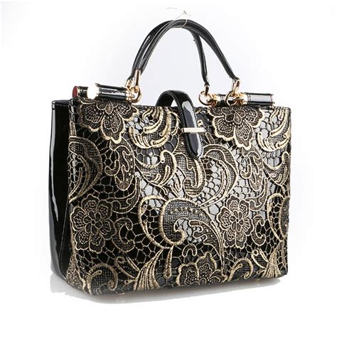 Nice Black Embroidery Lace Handbag On Luulla