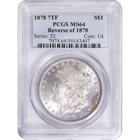 Certified Morgan Silver Dollar Tf Rev Ms Pcgs Golden Eagle