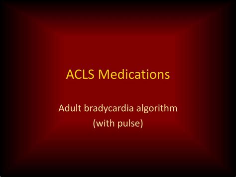 Ppt Acls Pharmacotherapy Update Powerpoint Presentation Free