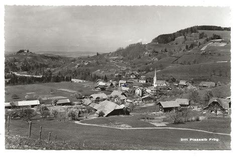 Plasselb FR Dorfpartie Mit Kirche Echte Foto AK 1959 Kaufen Auf