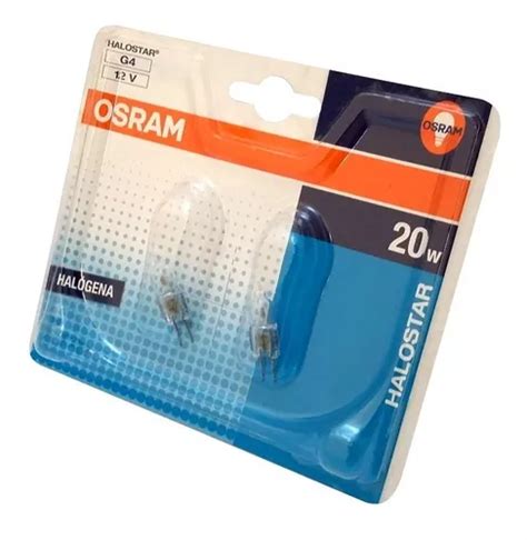 Lámpara halógena de dos pines 12 V X 20 W G4 Halostar Osram con 2