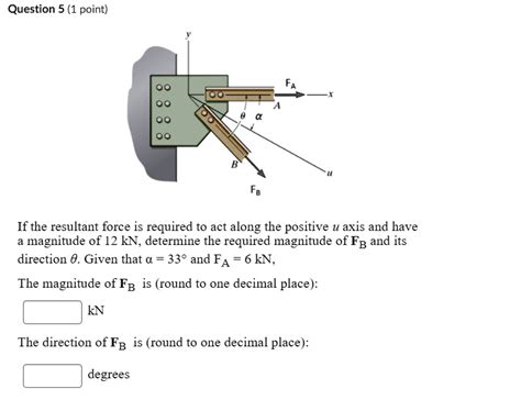 Question 5 1 Point If The Resultant Force Is Required To Act Along