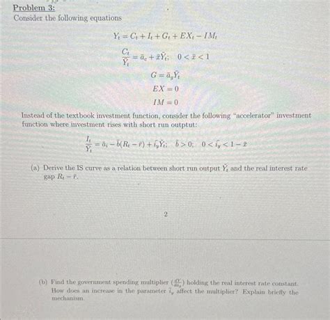 Solved Problem Consider The Following Equations Chegg