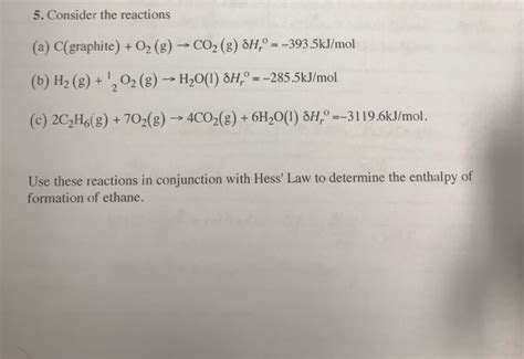 Solved 5 Consider The Reactions A Cgraphiteo2 8 Co2