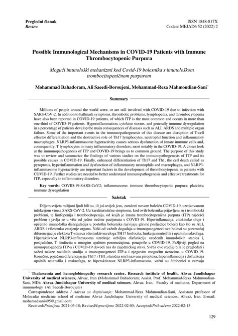 (PDF) Possible immunological mechanisms in COVID-19 patients with ...