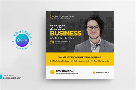 Conference Social Media Post Design Canva Template