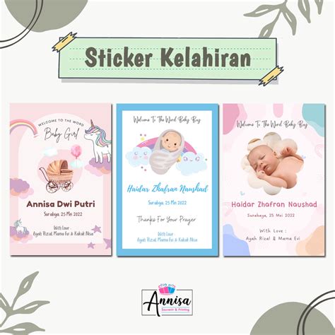 Jual Sticker Kelahiran Baby New Born Sticker Kelahiran Bayi Shopee