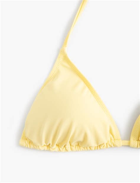 Sarı Kadın Üçgen İpli Bikini Üstü Basic SAK MM Koton